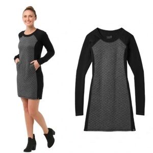 Smartwool | Diamond Peak Quilted Dress in Black Heather, Merino wool blend